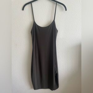 Windsor, olive green mini dress with thigh slit